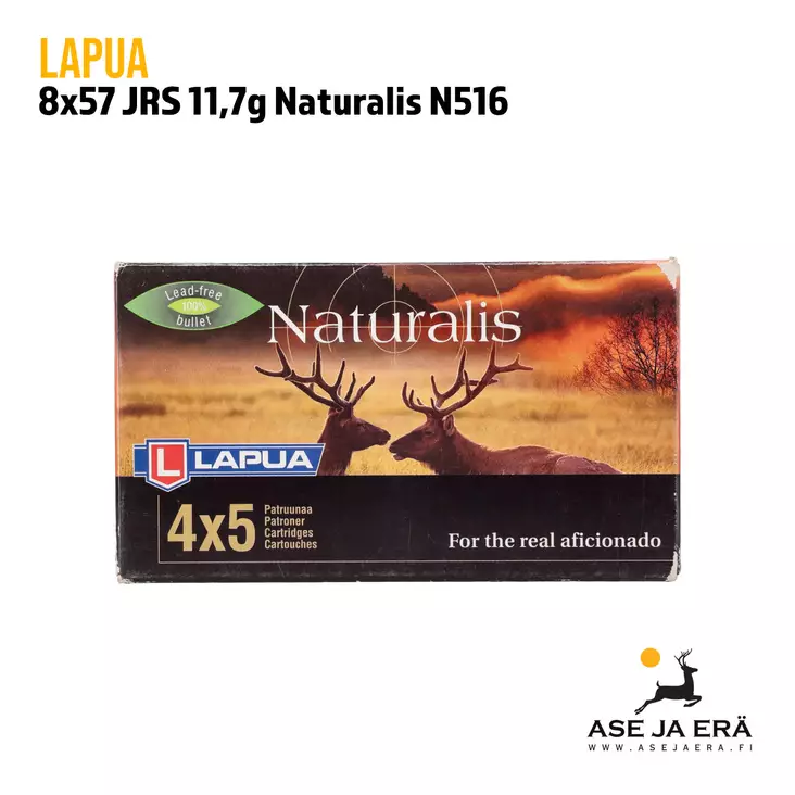 8x57 JRS Lapua Naturalis 11,7g N516 kivääripatruuna 20kpl - Muut kaliiperit - 6418267102278 - 2