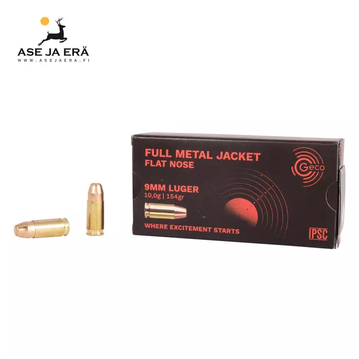 9mm Luger Geco FMJ-Flat Nose 10g pistoolipatruuna - 9mm pistoolin patruunat - 4000294177088 - 6