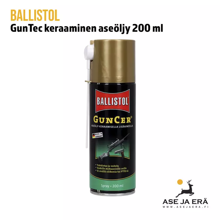 Ballistol GunTec keraaminen aseöljy 200ml - Aseöljyt ja -rasvat - 4017777222678 - 1