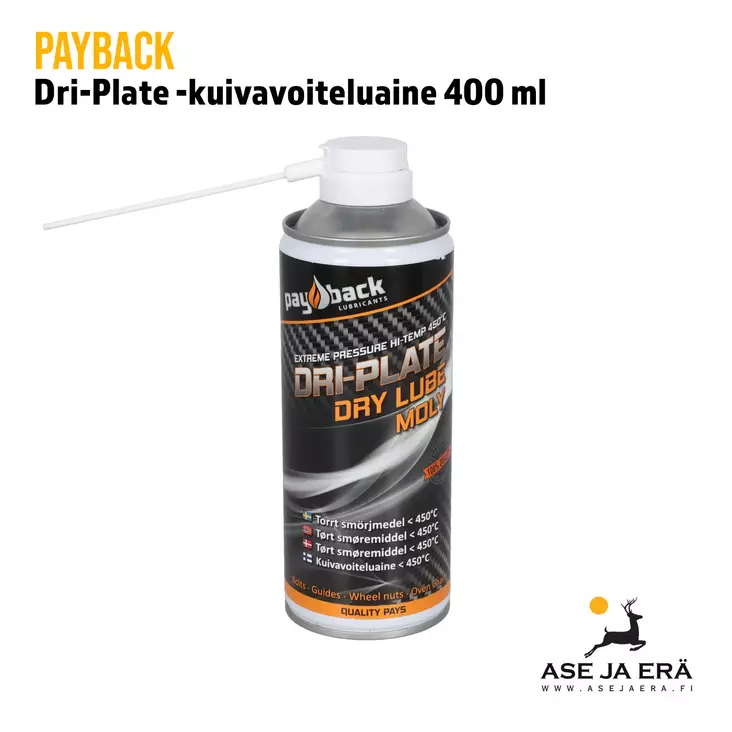 Payback Dri-Plate kuivavoiteluaine 400ml - Aseöljyt ja -rasvat - 7340069047268 - 1