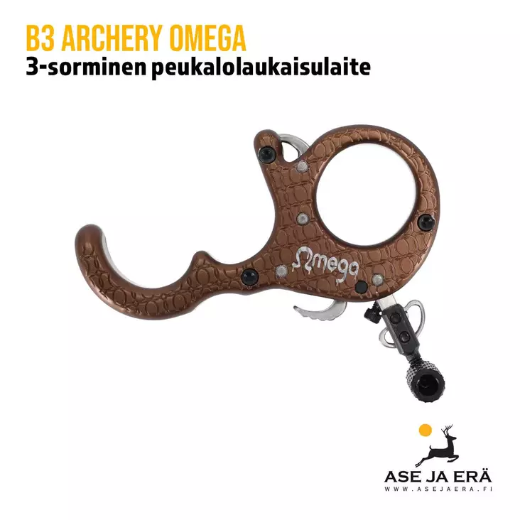 B3 Archery Omega Aluminium 3-sormen peukalolaukaisulaite - Sormilaukaisulaitteet - 0850001576208 - 2