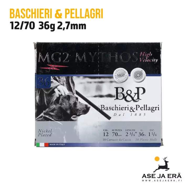 B&P MG2 Mythos 36 HV 12/70 haulikon patruuna - 12/70 metsästyspatruunat - 8057018390038 - 1