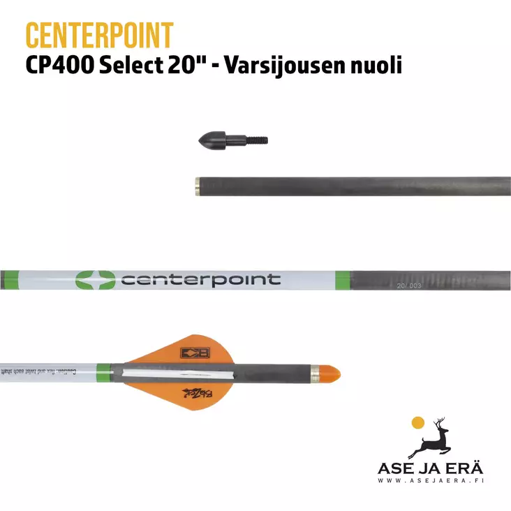 CenterPoint CP400 Select 20" varsijousen hiilikuitunuoli 6kpl - Hiilikuitunuolet - 843382003838 - 2