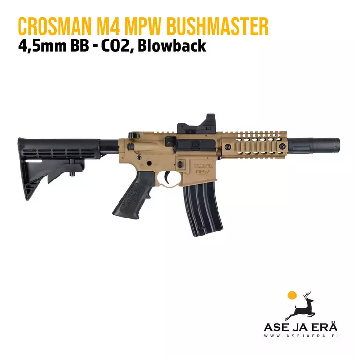 Crosman M4 MPW Bushmaster 4,5mm BB CO2 ilmakivääri - Sarjatuli, Blowback - CO2 ilmakiväärit - 028478152298 - 1