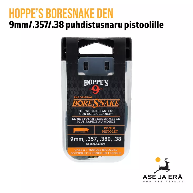 Hoppe's BoreSnake 9mm puhdistusnaru kotelo etupuoli - Puhdistusnarut - 026285000948 - 1