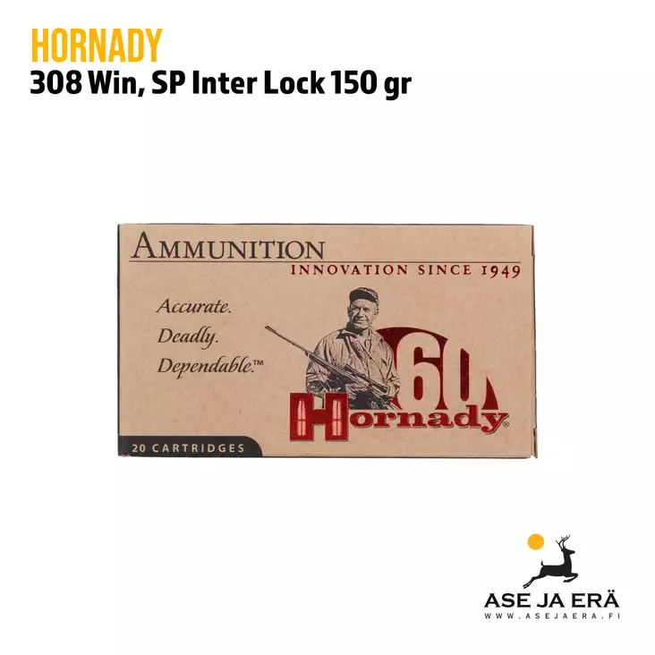 Hornady 308Win SP 150 gr InterLock kiväärinpatruuna - 308 kaliiperi - 090255385908 - 5