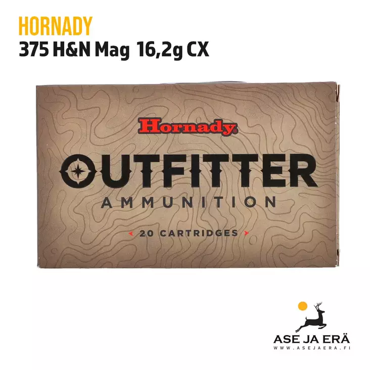 Hornady Outfitter 375 H&H 16,2g CX kiväärin patruuna - Muut kaliiperit - 090255719918 - 1