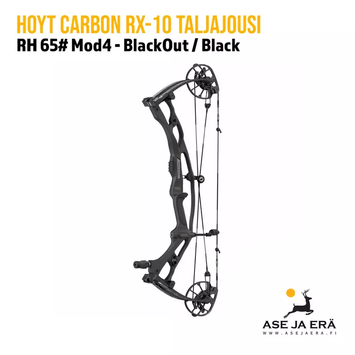 Hoyt Carbon RX-10 taljajousi RH 65# Mod4 BlackOut / Black - yleiskuva sivusta - Metsästysjousi - 889374735318 - 1