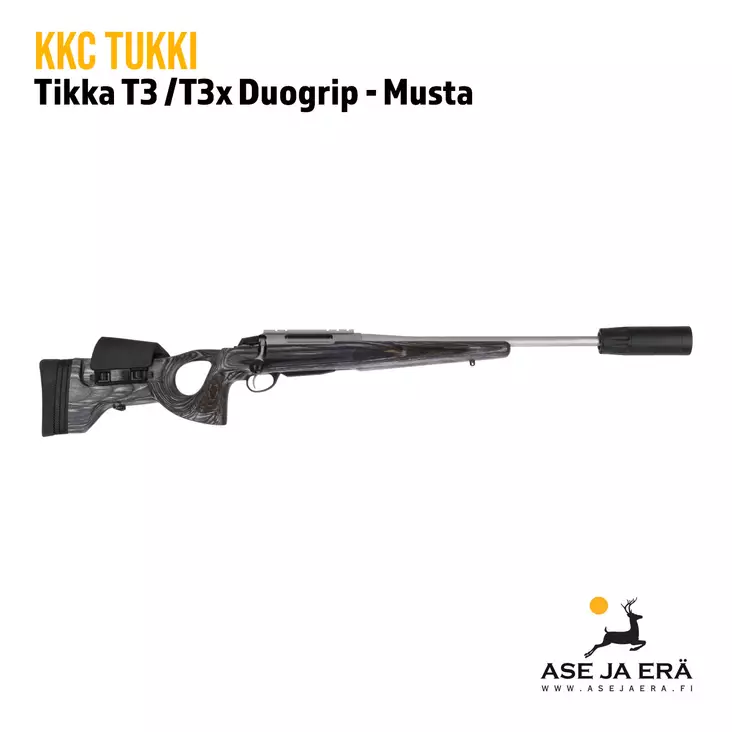 KKC Tikka T3x/T3 Musta Duogrip peukalonreikätukki - Tukit ja muunnossarjat - 7073257002618 - 1