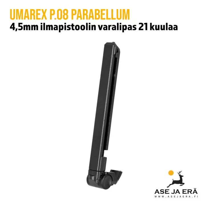 Umarex P.08 Parabellum 4,5mm CO2 ilmapistoolin varalipas 21 kuulaa - yleiskuva - Umarex lippaat ja rullat - 4000844559708 - 2
