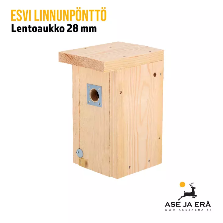 Linnunpönttö Esvi lentoaukko 28 mm - Linnunpöntöt - 6417036080298 - 1