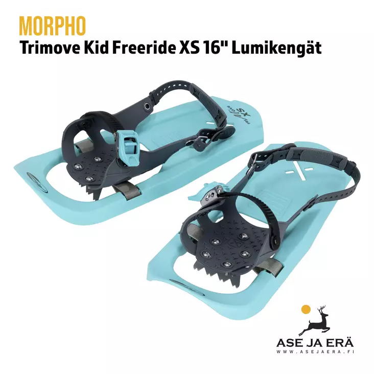 Morpho Trimove Kid Freeride XS 16" lumikengät - yleiskuva molemmat kengät etuviistosta vasemmalta - Erä- ja vaelluskengät - 3760027260258 - 1