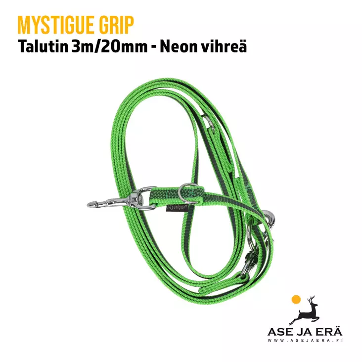 Mystique Grip talutin neonvihreä - Koiran ulkoilu - 8585044933788 - 1