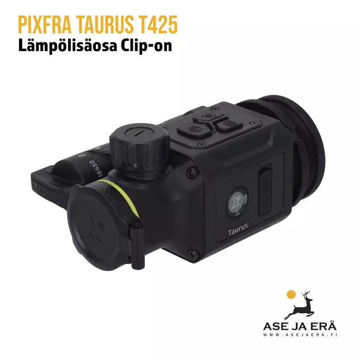 Pixfra Taurus T425 Clip-on kiikaritähtäimen lämpölisäosa - yleiskuva vasemmalta etuviistosta - Clip On -Lämpölisäosa - 6976144451258 - 1
