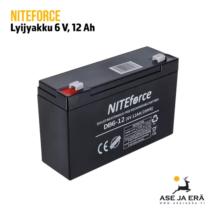 Riistakameran Akku 6V 12Ah Niteforce - yleiskuva edestä - Tarvikkeet riistakameroihin - 6430061580038 - 5