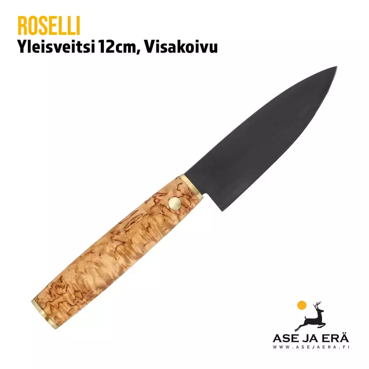Roselli Yleisveitsi 12 cm, visakoivu, yleiskuva veitsestä - Muut veitset - 6430056852928 - 1