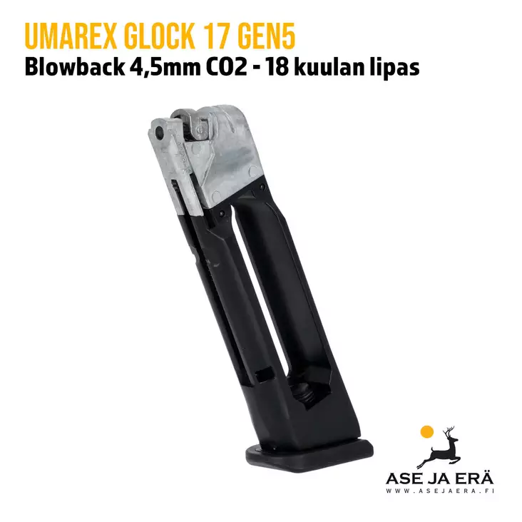 Umarex Glock 17 Gen5 Blowback 4,5mm CO2 18 kuulan lipas - yleiskuva - Umarex lippaat ja rullat - 4000844659958 - 6
