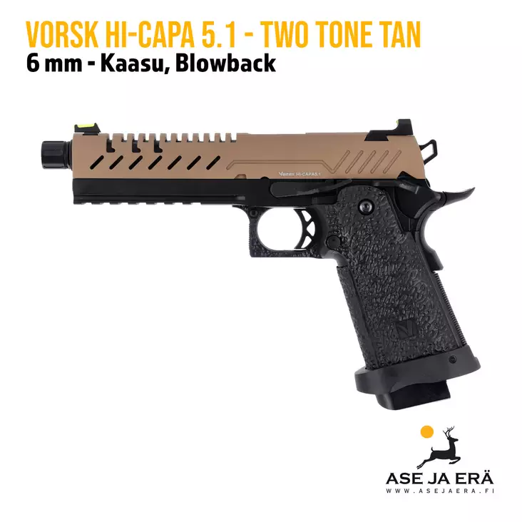 VORSK Hi-Capa 5.1 Two Tone 6 mm GBB Airsoft pistooli - Pistoolit ja -revolverit - 5060644105498 - 1