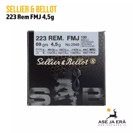 223 Sellier&Bellot Bulk FMJ 4,5g Kivääripatruuna - 223 kaliiperi - 8590690342969 - 4