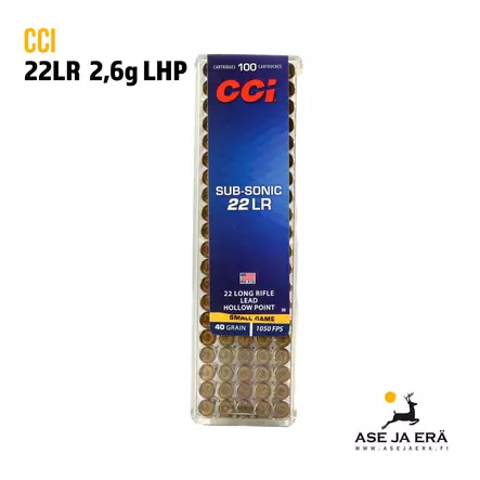 CCI Sub-Sonic 22 LR 2,6g hp pienoiskiväärinpatruuna - 22 LR patruunat - 076683000569 - 1