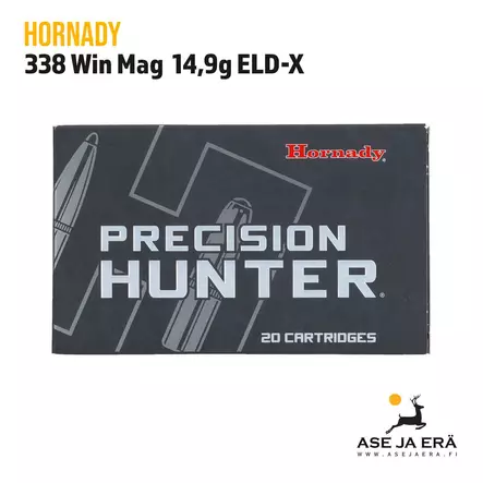 Hornady Precision Hunter 338 Win Mag 14,9g ELD-X kiväärin patruuna - Muut kaliiperit - 090255822229 - 1