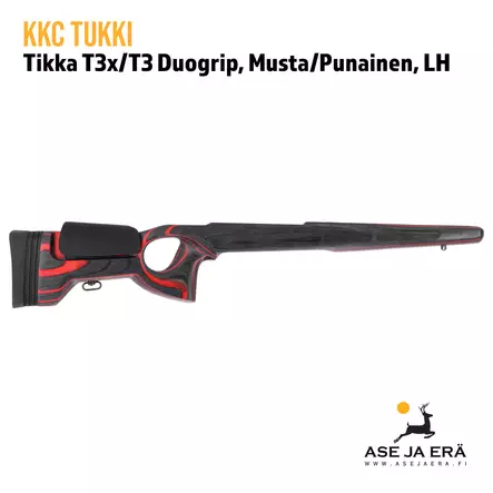 KKC Tikka T3x/T3 Musta/Punainen Duogrip Vasenkätinen LH - Vasen sivu - Tukit ja muunnossarjat - 7073257009839 - 2
