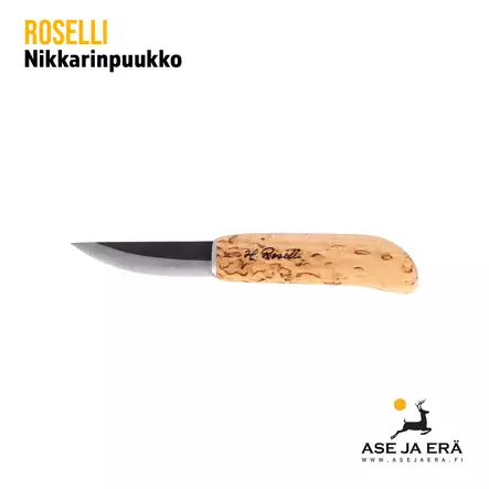 Roselli nikkarinpuukko 8,5cm terällä - vasen sivu, vaakakuva - Puukot - 6430056850009 - 2