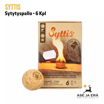 Syttis sytytyspallo, yleiskuva myyntipakkauksen kanssa - Muut retkeilytarvikkeet - 6420613340029 - 4