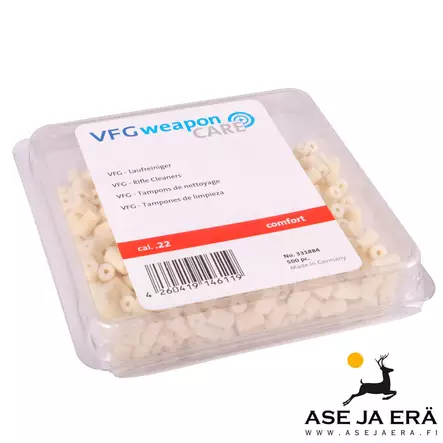 VFG- puhdistustulppa .22 500kpl/pussi - Puhdistustulpat ja asesillat - 4260419146119 - 1