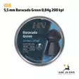 5,5mm H&N Baracuda Green 0,84g 200 kpl ilmakivääriluoti - 5,5 mm luodit - 4047058015019 - 2