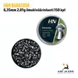 H&N Baracuda 6,35mm 2,01g ilmakiväärinluoti 150 kpl - rasia avattuna luodit näkyvissä - 6,35 mm luodit - 4047058019529 - 2