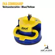 EKA CombiSharp Blue/Yellow veitsenteroitin etuviistosta - Teroittimet - 7391537853119 - 1