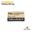 Sellier & Bellot 6,35 Browning / 25 Auto FMJ 3,3g 50gr pistoolinpatruuna - Muut pistoolinpatruunat - 8590690310029 - 5