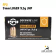 PPU 9 mm Luger JHP 9,5g Pistoolipatruuna - 9mm pistoolin patruunat - 8605003813279 - 1