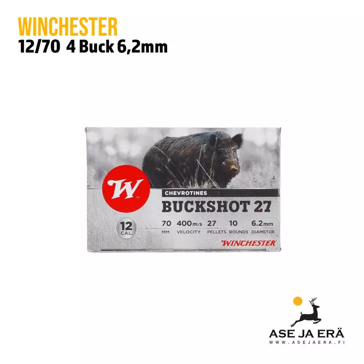 12/70 Winchester Buckshot 27 / 6,2 mm haulikonpatruuna - Buckshot, yli 4mm - 634957811039 - 1
