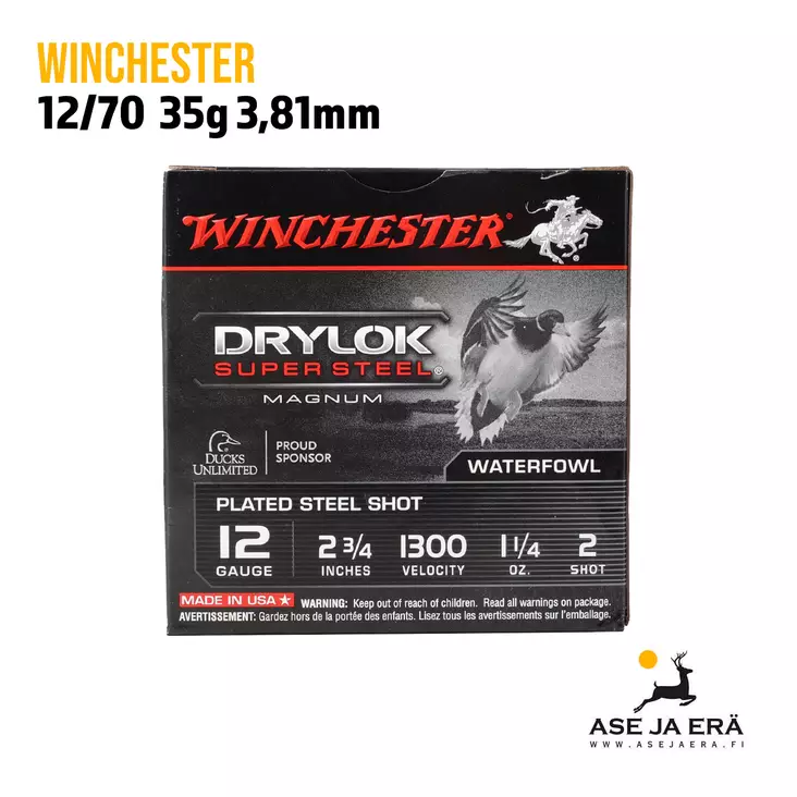 12/70 Winchester Super Steel Drylok 35g patruuna 25 kpl - 12/70 metsästyspatruunat - 020892007659 - 1