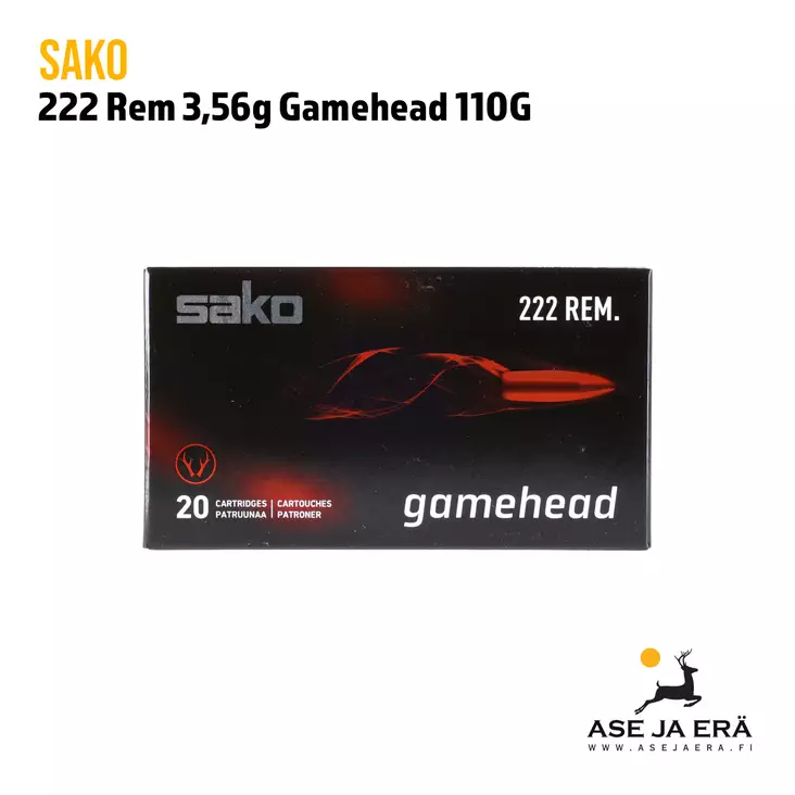 222 Rem Sako Gamehead Kivääripatruuna 3,56g (110G) - 222 kaliiperi - 6438053999899 - 5