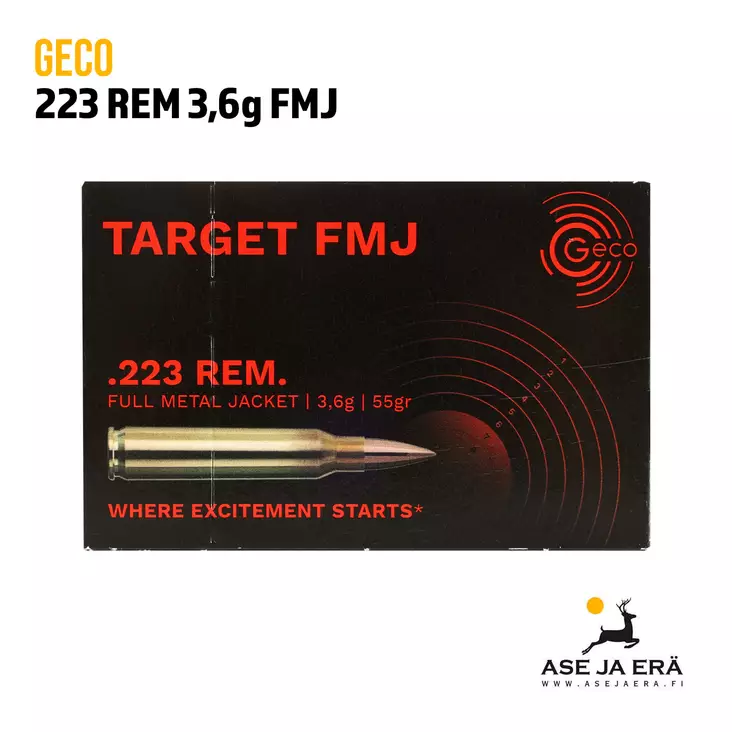 223 Geco Target 3,6g FMJ Kiväärinpatruunaa - 223 kaliiperi - 4000294175619 - 1