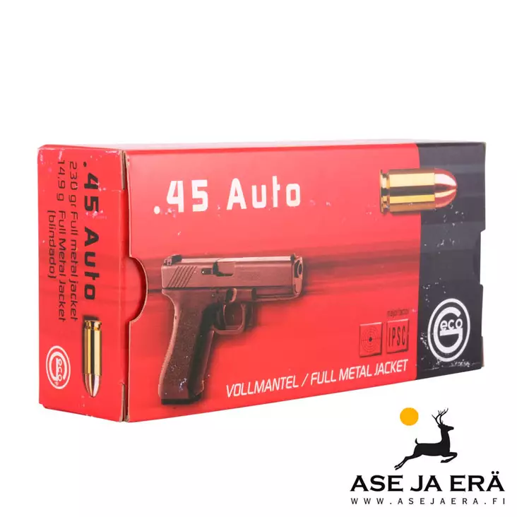 45 Auto Geco FMJ 14,9g pistoolipatruuna - Muut pistoolinpatruunat - 4000294177149 - 1