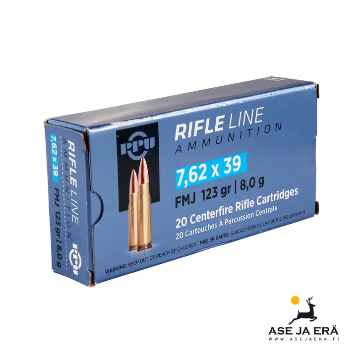 7,62x39 PPU FMJ 8,0g patruuna - Muut kaliiperit - 126569 - 1