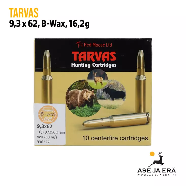 9,3x62 Tarvas B-Wax 16,2g kivääripatruuna - 9,3x62 kaliiperi - 6430052785039 - 1
