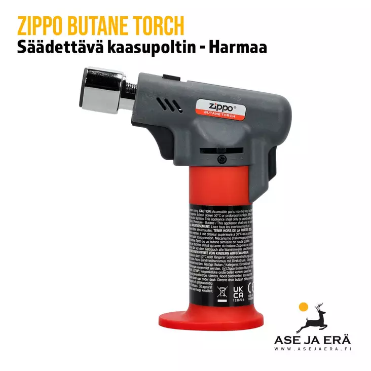 Zippo Butane Torch kaasupoltin, harmaa sivusta - Puukot ja monitoimityökalut - 4045233029899 - 1