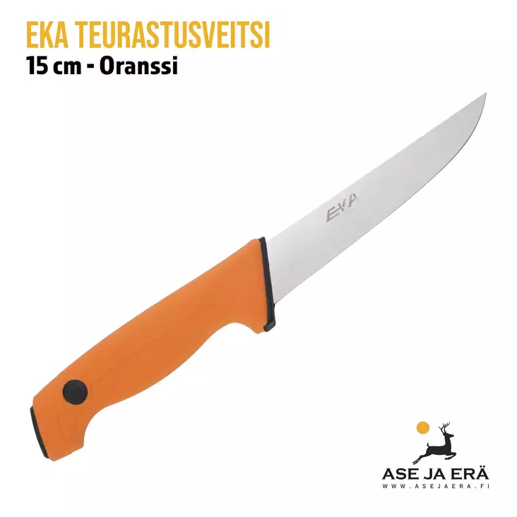 EKA teurastusveitsi oranssi, 15cm - yleiskuva sivulta - Lihaveitset - 7391537300309 - 1