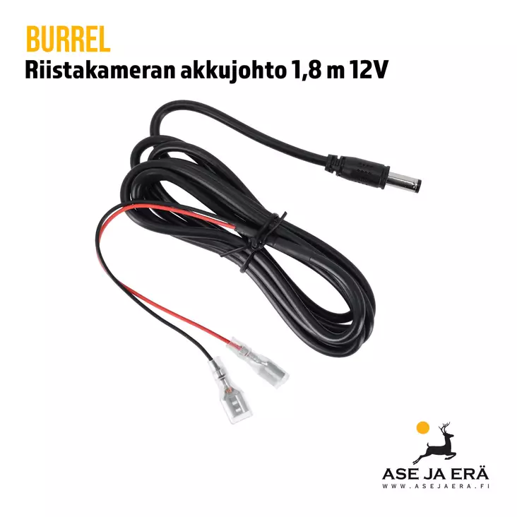Burrel Riistakameran Akkujohto 1,8 m 12V - Tarvikkeet riistakameroihin - 6438347000409 - 1