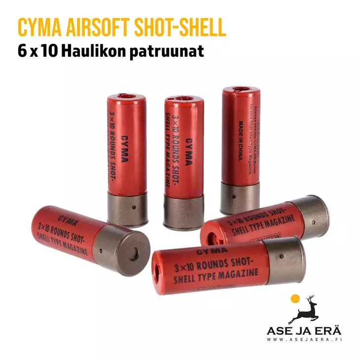 Cyma Shot-Shell 6x10 haulikon patruunat - Lippaat ja lippaanlataajat - CM69 - 1
