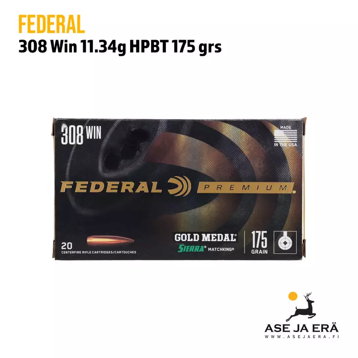 Federal Gold Medal Sierra MatchKing .308 win 11,34g - 308 kaliiperi - 029465091729 - 7