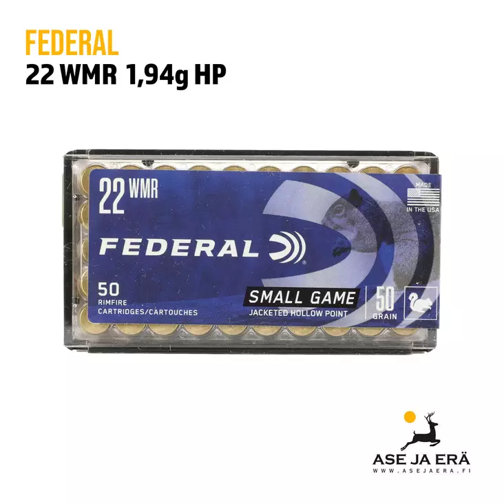 Federal Small Game 22WMR JHP 3,25g pienoiskiväärinpatruuna - 22 WMR patruunat - 029465056049 - 1