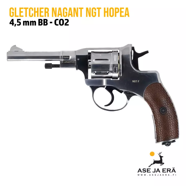 Gletcher Nagant NGT 4,5mm BB CO2 ilmapistooli revolveri - Hopea - BB kuula ilmapistoolit - 851151006119 - 1