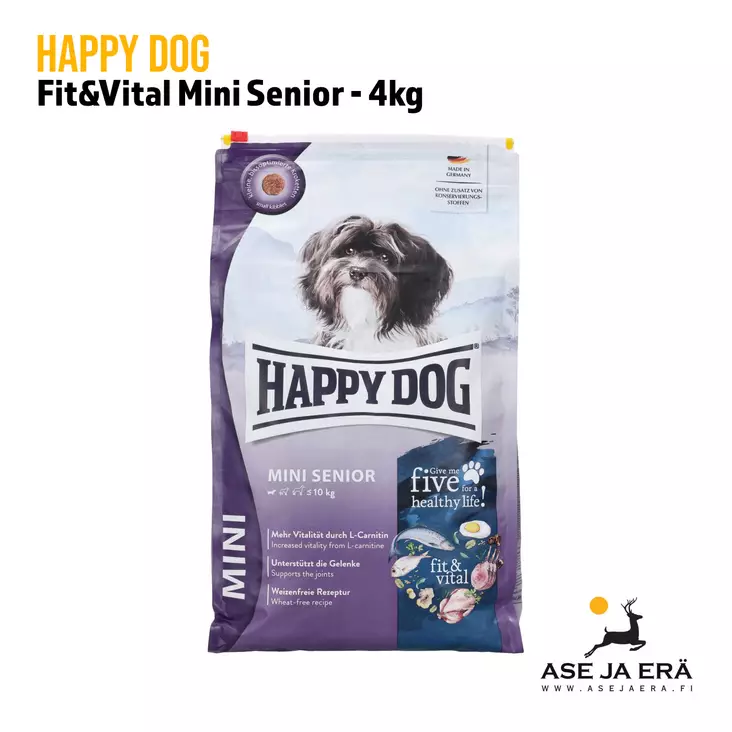 Happy Dog F&V Mini Senior 4 kg pussi edestä - Happy dog koiranruoka - 4001967166019 - 1