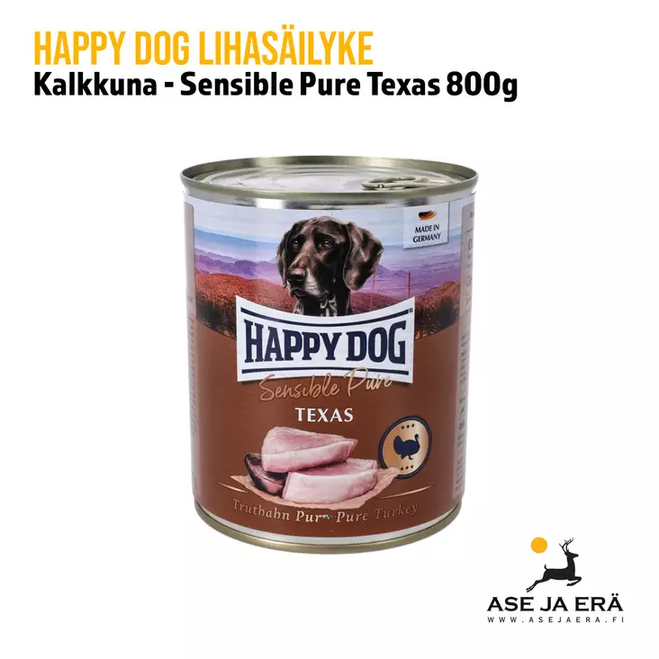 Happy Dog Sensible Pure Texas Kalkkuna lihasäilyke 800 g - Lihasäilykkeet ja makkarat - 4001967023299 - 1